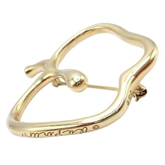 Authentic! Vintage Tiffany & Co Peretti 18k Yellow Gold Large Apple Pin Brooch - Picture 3 of 11